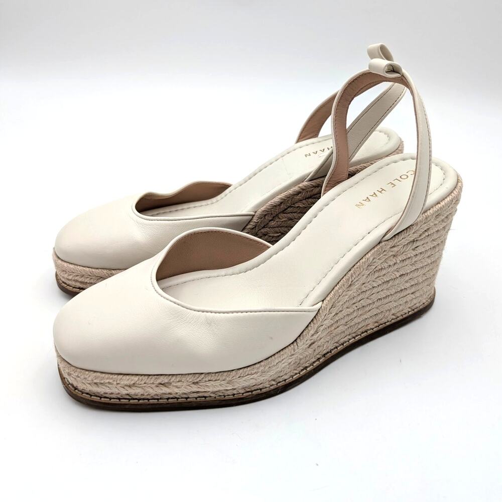 Cole Haan Kyra Cloudfeel Wedge Heel Sandal Women's Ivory Size US8B